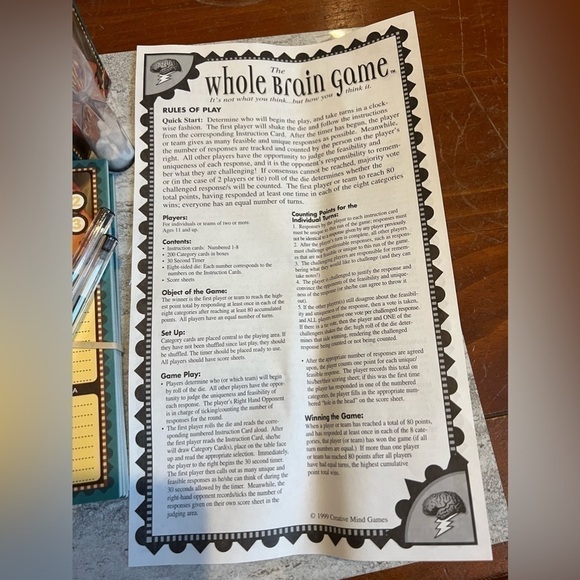 𝅺the Whole Brain Game (Vintage 1999 Edition) - Picture 3 of 6